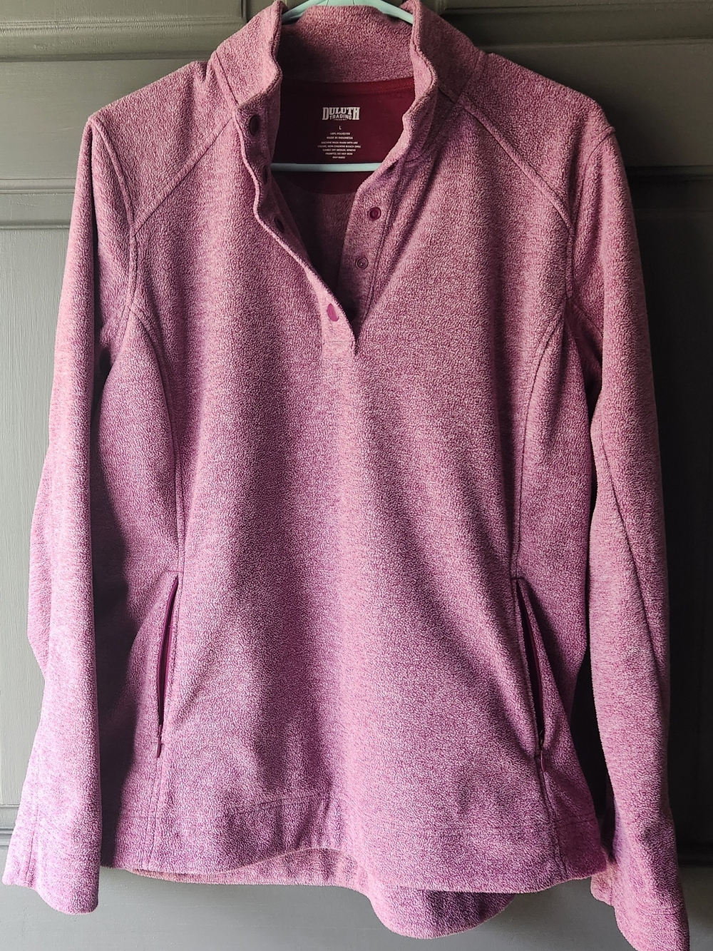 Duluth Trading Co Frost Lake Fleece Pullover, Mauve Heather Womens Large